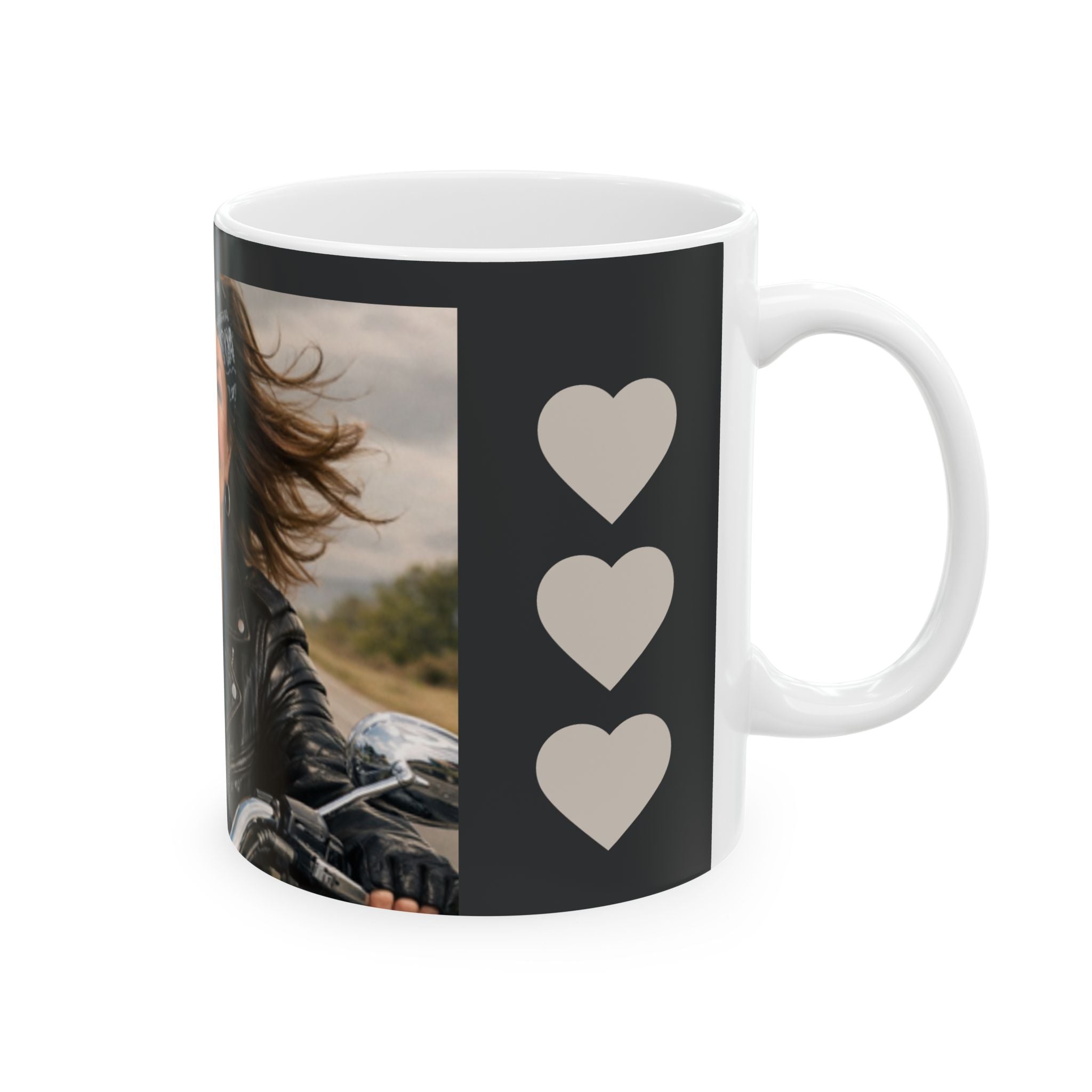 Grandma Biker Mug – Personalized 'Sandra' Ceramic Coffee Cup (11oz, 15oz)