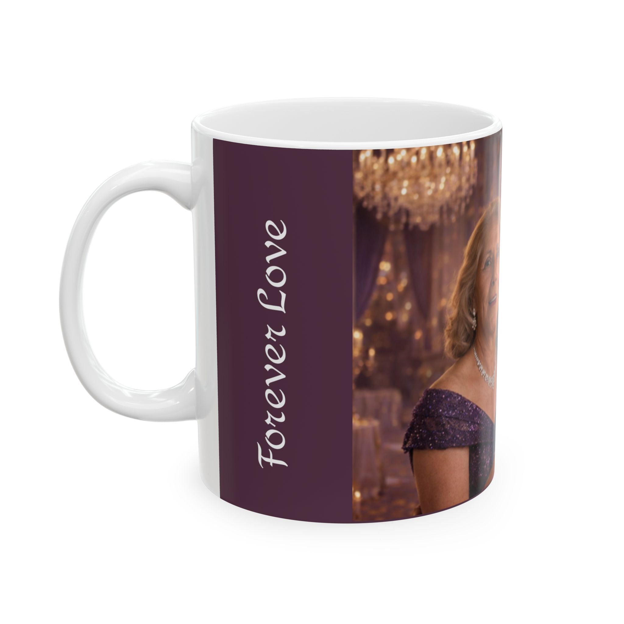 Photo Portrait Ceramic Mug — Elegant Anniversary Gift for Couples