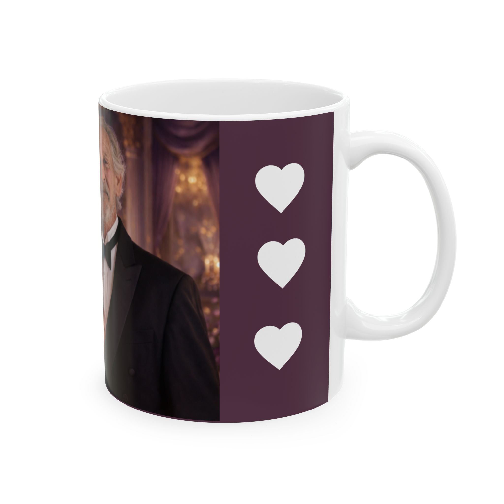 Photo Portrait Ceramic Mug — Elegant Anniversary Gift for Couples